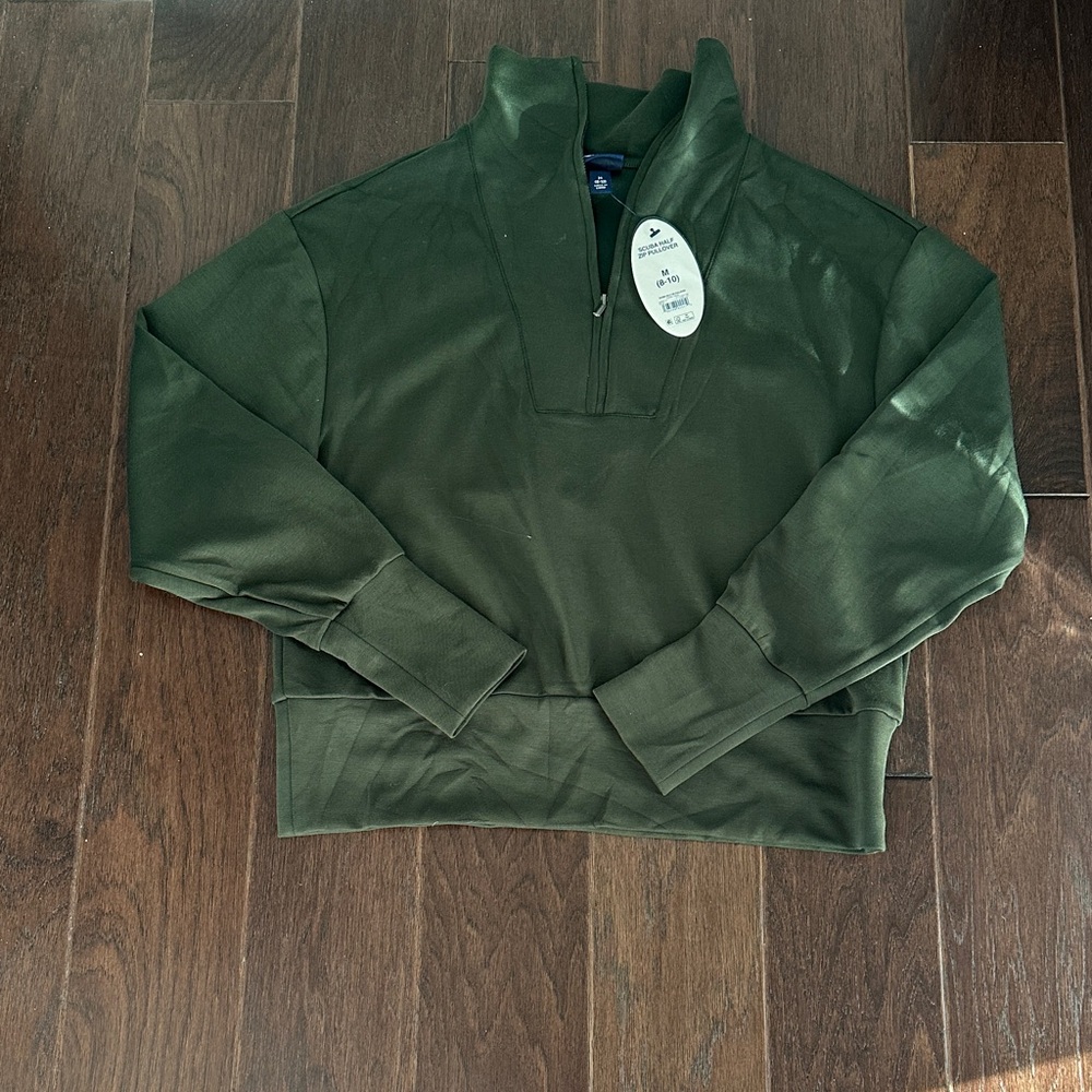 Scoop Forest Green scuba Half-Zip women’s Sweatshirt
